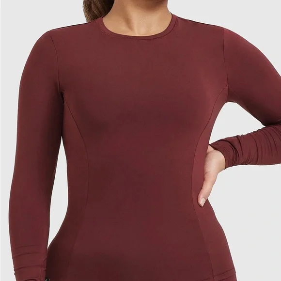 Women's Oneractive Mellow-soft Long Sleeve Top - Burgundy - Picture 1 of 4